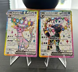 Pokemon Espeon and Umbreon Black Star Promo cards 175 and 176. Near Mint. - Image 1