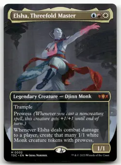 Elsha, Threefold Master (Borderless) #2 (NM) Tarkir Dragonstorm TDC Magic MTG - Image 1