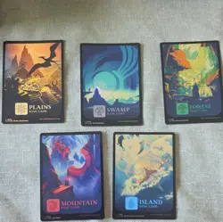 FOIL Basic Land Set of 5 - Full Art Lands - Lost Caverns of Ixalan - MTG NM - Image 1
