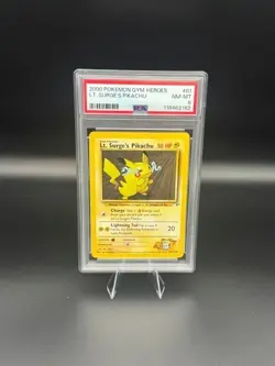 2000 Pokemon Gym Heroes - Lt Surges Pikachu 81/132 PSA 8 NM-MT - R@RE FIND !! - Image 1