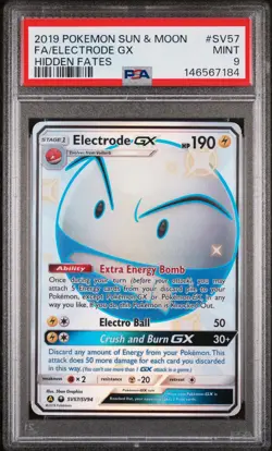 2019 Pokemon Sun & Moon Hidden Fates Electrode GX Fa Hidden Fates PSA 9 #SV57 - Image 1