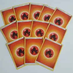 12x Pokemon Red Fire Energy Cards - TCG 2017 Sun & Moon - Image 1