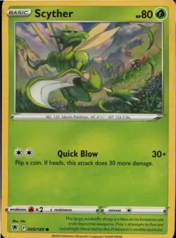 Scyther 005/189 Common Astral Radiance Pokemon Lightly Played - Image 1