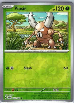 Pinsir 003/131 Common Prismatic Evolutions Pokemon Reverse Holo Near Mint - Image 1