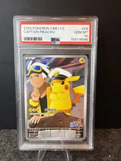 2025 POKEMON CAPTAIN PIKACHU CN CBB1 C-GEM PACK VOL 1 #09 PSA 10 - Image 1