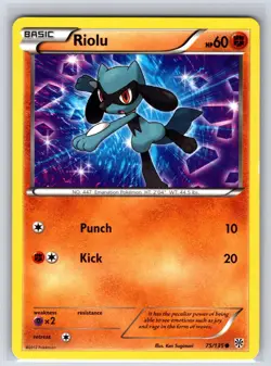 Riolu 75/135 Common Plasma Storm Pokemon Lightly Played - Image 1