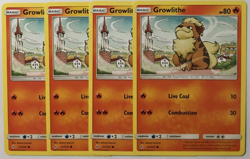 POKEMON 4X GROWLITHE 21/214 UNBROKEN BONDS COMMON NEAR MINT-PLAYSET - Image 1
