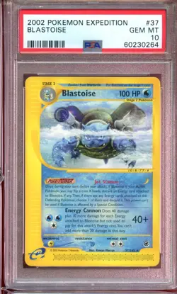 Blastoise Non-Holo Rare Expedition E Series 37/165 PSA 10 Gem Mint Pokemon - Image 1