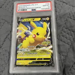 2020 Pokemon JPN S-P PikaPika! Pikachu! Campaign #122 Pikachu V FA PSA 10 - Image 1