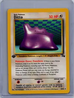 Pokemon TCG Fossil 1st Edition Ditto Rare Regular - Image 1
