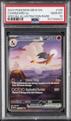2023 POKEMON MEW EN-151 SPECIAL ILLUSTRATION RARE #199 CHARIZARD EX PSA 10 - Image 1