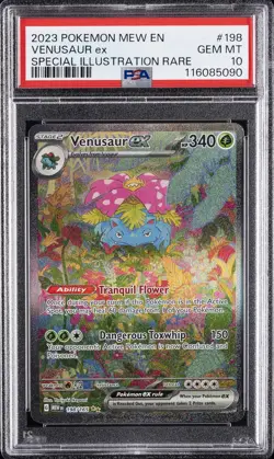2023 POKEMON MEW EN-151 SPECIAL ILLUSTRATION RARE #198 VENUSAUR EX PSA 10 - Image 1