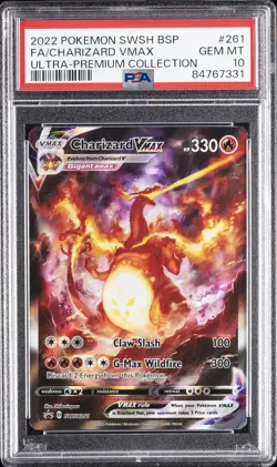 2022 POKEMON SWSH BLACK STAR PROMO #261 FULL ART/CHARIZARD VMAX PSA 10 - Image 1