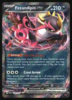 FEZANDIPITI EX 142/217 DOUBLE RARE ASCENDED HEROES POKEMON HOLO NEAR MINT - Image 1