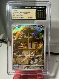 2024 POKEMON: JAPANESE CYBER JUDGE - ART RARE - HOLO LITTEN CGC 10 PRISTINE - Image 1