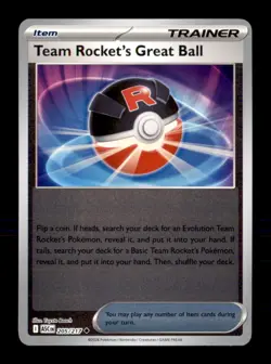Team Rocket's Great Ball 205/217 Ascended Heroes Pokemon Reverse Holo NM - Image 1