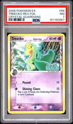 2006 POKEMON EX CRYSTAL GUARDIANS #68 TREECKO-REVERSE FOIL PSA 7 - Image 1