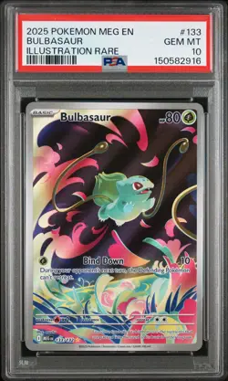Bulbasaur 133/132 PSA 10 GEM MT Pokemon Mega Evolution Illustration Rare - Image 1