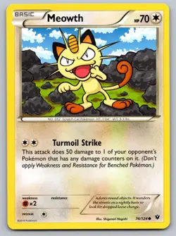 Meowth 74/124 Common Fates Collide Pokemon Near Mint - Image 1