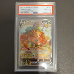 2021 POKEMON CARD SWORD & SHIELD EVOLVING SKIES ALT ART LEAFEON V 167/203 PSA 10 - Image 1