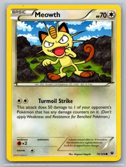 2016 Pokemon Meowth 74/124 Common Fates Collide NM - Image 1