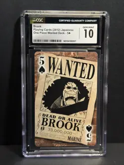 2012 ONE PIECE WANTED DECK FIVE OF SPADES - JPN BROOK CGC 10 PRISTINE - Image 1