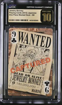 2012 One Piece Wanted Deck One Piece Jewelry Bonney CGC 10 9 CLUBS PRISTINE - Image 1
