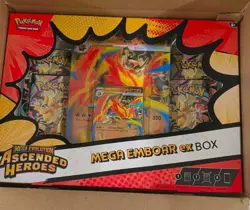 Pokemon TCG Mega Evolution Ascended Heroes Mega Emboar EX Box Sealed Case - Image 1