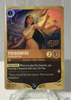 Disney Lorcana Pocahontas Guiding the Tribe Prerelease Promo Attack Of The Vine - Image 1