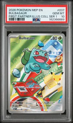 2026 POKEMON MEP EN-ME BLACK STAR PROMO #037 BULBASAUR PSA 10 - Image 1