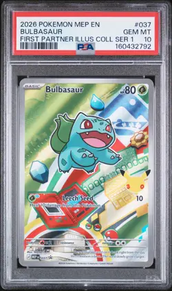 2026 POKEMON MEP EN-ME BLACK STAR PROMO #037 BULBASAUR PSA 10 - Image 1