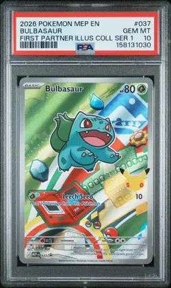 2026 POKEMON MEP EN-ME BLACK STAR PROMO #037 BULBASAUR PSA 10 - Image 1