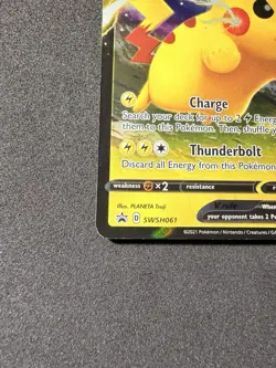 Pokemon TCG Pikachu v SWSH061 Full Art Holo Card Sword and Shield Promo - Image 5