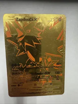 Pokemon Zapdos GX Metal Full Art Gold 170 HP Basic Card Nintendo 2019 - Image 1