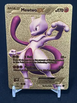 Pokemon Mewtwo EX HP 170 Gold Foil Fan Art Card 98/99 NM - Image 1