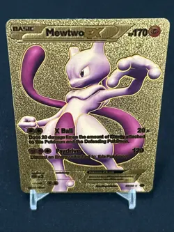 Pokemon Mewtwo EX HP 170 Gold Foil Fan Art Card 98/99 NM - Image 2