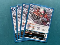 Iron Slash BT25-100 Playset Dual Revolution Digimon Card Game x4 - Image 1