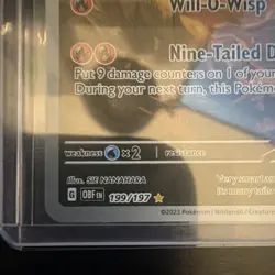 Pokemon TCG Ninetales 199/197 SV03 Obsidian Flames Illus Rare Holo EN 2023 - Image 3