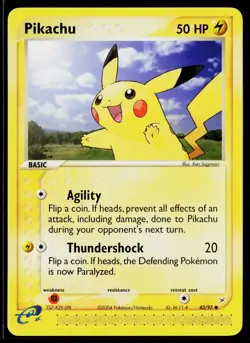 Pikachu 43/95 Common ex Team Magma vs Team Aqua Pokemon NM - Image 1