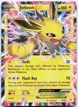Jolteon EX 28/83 Holo EX Rare Generations Pokemon Lightly Played - Image 1