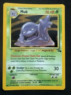 Muk 13/62 Holo Fossil Set Unlimited Rare Vintage Pokemon TCG 1999 WOTC English - Image 1