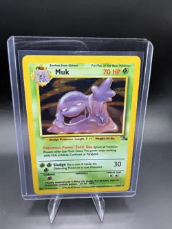 Pokemon TCG Muk 13/62 Fossil Set Holo Rare VTG WOTC 1999 NM - Image 1