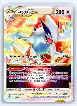 Lugia VSTAR 139/195 Holo VSTAR Rare Silver Tempest Pokemon Holo Near Mint - Image 1