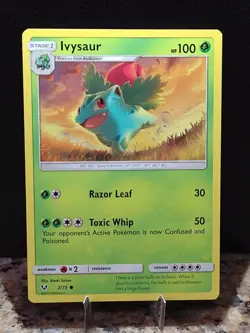 Bulbasaur 1/73 & Ivysaur 2/73 Shining Legends Non-Holo Common Pokemon Cards - Image 5