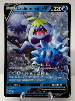 Pokemon Crabominable V 076/264 Fusion Strike Sword & Shield ULTRA RARE - Image 2