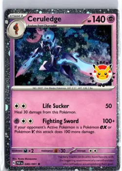 Ceruledge (Pokemon Day 2024) Cosmos Holo 040/091 Pokemon NM - Image 1
