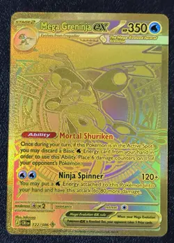 Mega Greninja EX 122/086 Holo Full Art Secret Rare EX English 2016 HP 350 - Image 1