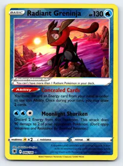 Radiant Greninja 046/189 Radiant Rare Astral Radiance Pokemon Near Mint - Image 1