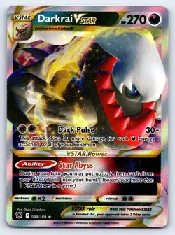 Darkrai VSTAR 099/189 Holo VSTAR Rare Astral Radiance Pokemon Near Mint - Image 1