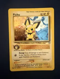 Pokemon TCG Pichu 12/111 Neo Genesis Holo Holo Rare Unlimited English 30 HP - Image 1